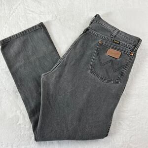 Wrangler Cowboy Cut Vintage Men's Black Denim Jeans Size 38X30 USA Made Western